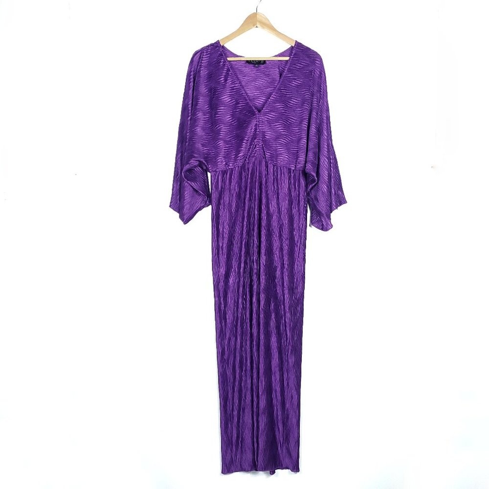 Eloquii Purple Shiny Kimono Sleeve Cocktail Dress